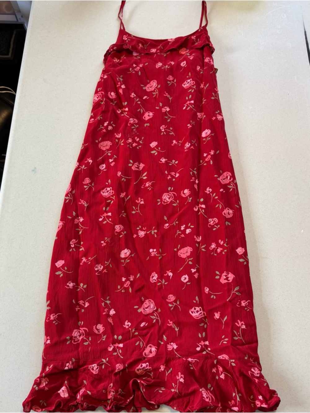 Women's Red Floral Slip Dress
